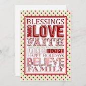 Moderne Weihnachtskarten (rot) Feiertagskarte (Vorne/Hinten)