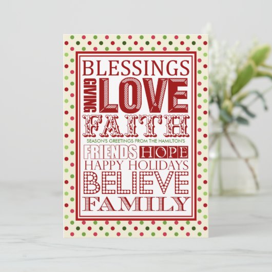 Moderne Weihnachtskarten (rot) Feiertagskarte (Stehend Vorderseite)