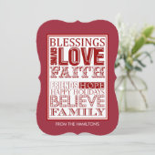 Moderne Weihnachtskarten (rot) Feiertagskarte (Stehend Vorderseite)