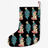 Moderne Weihnachtskhalkboard Doodles | Hunde Kleiner Weihnachtsstrumpf (Rückseite)