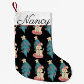 Moderne Weihnachtskhalkboard Doodles | Hunde Kleiner Weihnachtsstrumpf (Vorderseite)