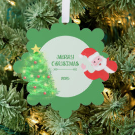 moderne Weihnachtskiefer auf grünem Hintergrund Ornament Karte