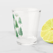 Moderne Weihnachtskiefernbäume Wasserfarben Nahtlo Schnapsglas (Rechts)