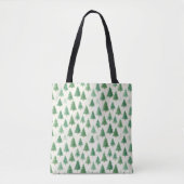 Moderne Weihnachtskiefernbäume Wasserfarben Nahtlo Tasche (Vorderseite)