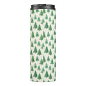 Moderne Weihnachtskiefernbäume Wasserfarben Nahtlo Thermosbecher (Rückseite)