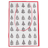 Moderne Weihnachtskiefernbeutel Mittlere Geschenktüte (Vorderseite)