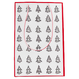 Moderne Weihnachtskiefernbeutel Mittlere Geschenktüte