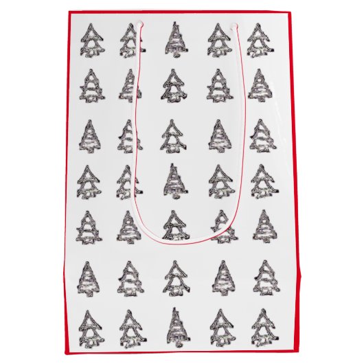 Moderne Weihnachtskiefernbeutel Mittlere Geschenktüte (Rückseite)