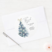 Moderne Weihnachtskieferndusche Runder Aufkleber (Umschlag)