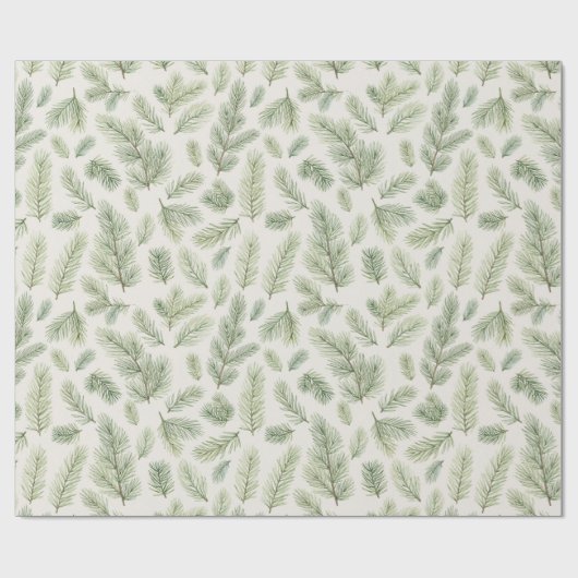 Moderne Weihnachtskiefernseher-Blätter Geschenkpapier (Flach)