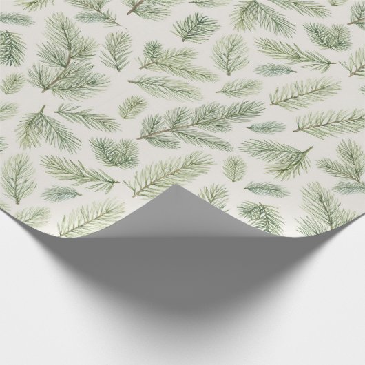 Moderne Weihnachtskiefernseher-Blätter Geschenkpapier (Ecke)