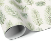 Moderne Weihnachtskiefernseher-Blätter Geschenkpapier (Rolleneckpunkt)