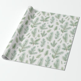 Moderne Weihnachtskiefernseher-Blätter Geschenkpapier