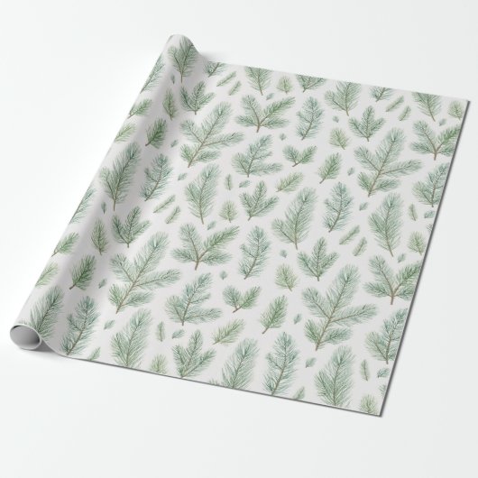 Moderne Weihnachtskiefernseher-Blätter Geschenkpapier (Ungerollt)