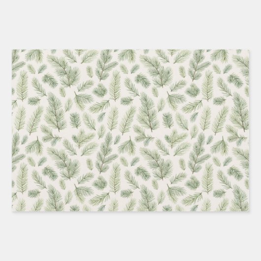 Moderne Weihnachtskiefernseher-Blätter Geschenkpapier Set (Vorderseite 2)