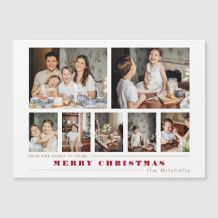 Moderne Weihnachtskollektion mit mehreren Fotos Magnetkarte