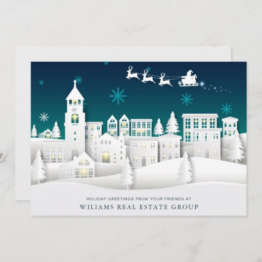 Moderne Weihnachtskomposition Unternehmensgrüße Feiertagskarte (Vorne/Hinten)