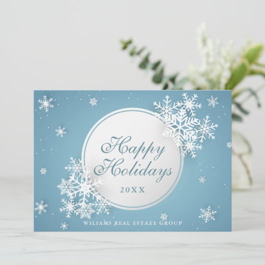 Moderne Weihnachtskomposition Unternehmensgrüße Feiertagskarte (Stehend Vorderseite)