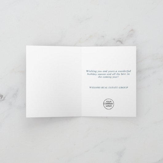 Moderne Weihnachtskomposition Unternehmensgrüße Feiertagskarte (Innenseite)