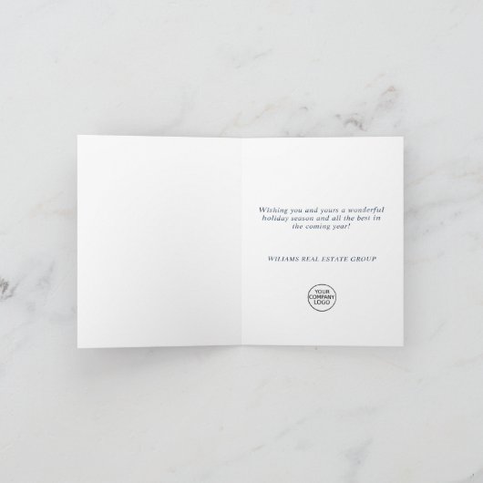 Moderne Weihnachtskomposition Unternehmensgrüße Feiertagskarte (Innenseite)