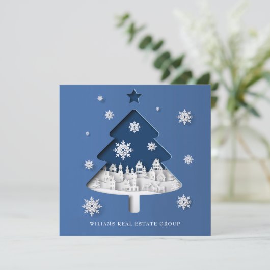 Moderne Weihnachtskomposition Unternehmensgrüße Feiertagskarte (Stehend Vorderseite)