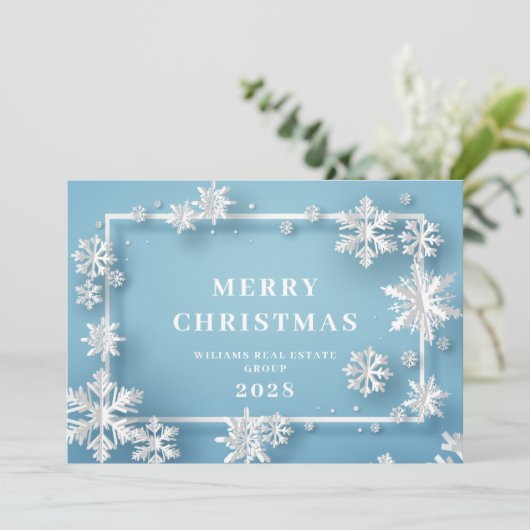 Moderne Weihnachtskomposition Unternehmensgrüße Feiertagskarte (Stehend Vorderseite)