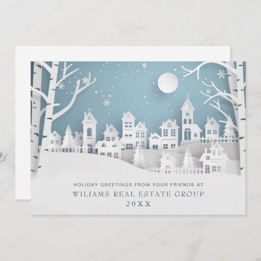 Moderne Weihnachtskomposition Unternehmensgrüße Feiertagskarte (Vorne/Hinten)