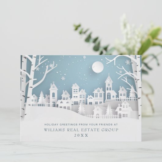 Moderne Weihnachtskomposition Unternehmensgrüße Feiertagskarte (Stehend Vorderseite)