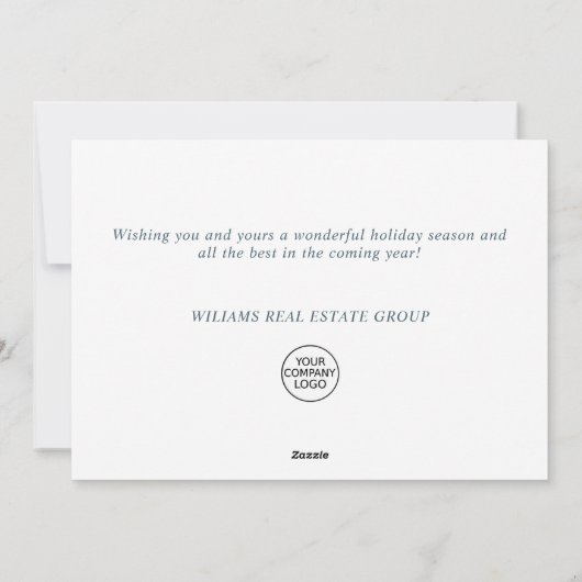 Moderne Weihnachtskomposition Unternehmensgrüße Feiertagskarte (Rückseite)