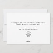 Moderne Weihnachtskomposition Unternehmensgrüße Feiertagskarte (Rückseite)