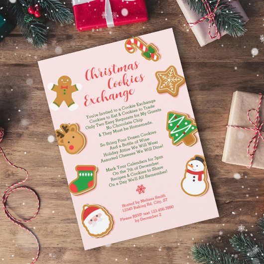 Moderne Weihnachtskost tauschen Einladung aus