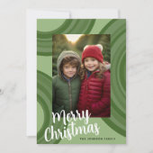 Moderne Weihnachtskreise mit Holiday-Foto Feiertagskarte (Vorderseite)
