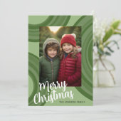 Moderne Weihnachtskreise mit Holiday-Foto Feiertagskarte (Stehend Vorderseite)