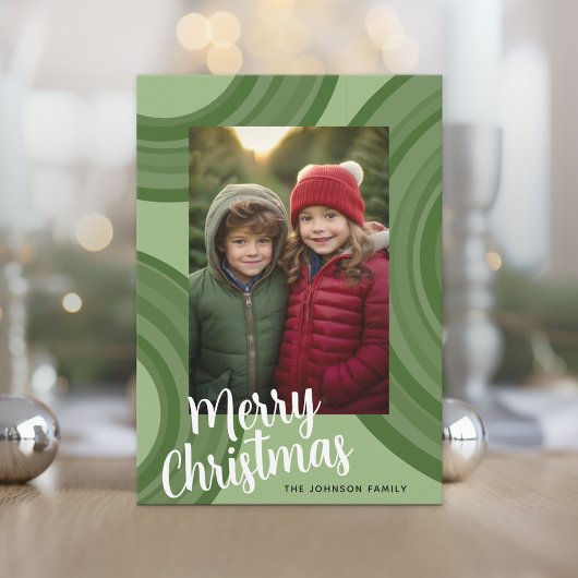 Moderne Weihnachtskreise mit Holiday-Foto Feiertagskarte