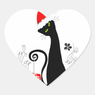 Moderne Weihnachtsküche Herz-Aufkleber