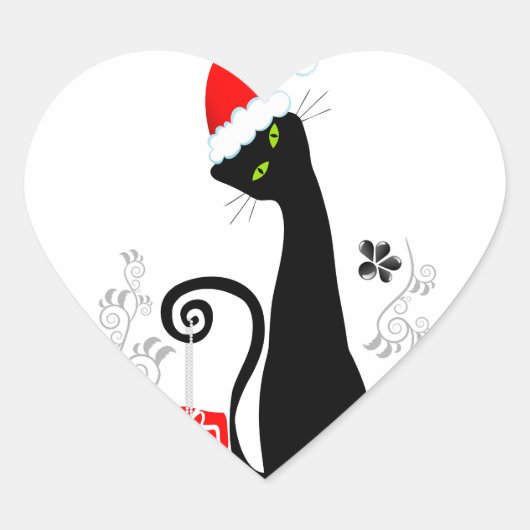 Moderne Weihnachtsküche Herz-Aufkleber (Vorderseite)