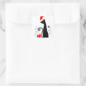 Moderne Weihnachtsküche Quadratischer Aufkleber (Tasche)