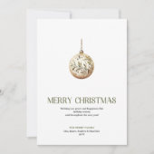 Moderne Weihnachtskugel Karte Soft Neutral Pastell (Vorderseite)