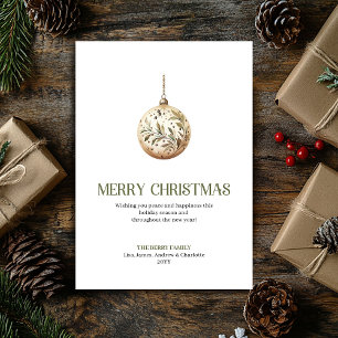 Moderne Weihnachtskugel Karte Soft Neutral Pastell