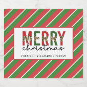 Moderne Weihnachtsleopard drucken Rote Grüne Strei Bierflaschenetikett (Einzelnes Label)