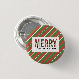 Moderne Weihnachtsleopard drucken Rote Grüne Strei Button
