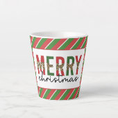 Moderne Weihnachtsleopard drucken Rote Grüne Strei Milchtasse (Vorderseite)