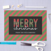 Moderne Weihnachtsleopard drucken Rote Grüne Strei Seidenpapier (Handwerk)