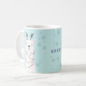 Moderne Weihnachtsleuchten Lama Name Kaffeetasse (Vorderseite Links)