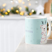 Moderne Weihnachtsleuchten Lama Name Kaffeetasse