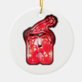 Moderne Weihnachtsmannmütze Collection Keramik Ornament (Vorne)