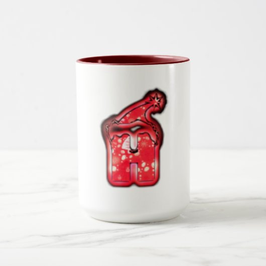 Moderne Weihnachtsmannmütze Collection Tasse (Zentrum)