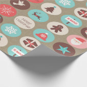 Moderne Weihnachtsmedaillen - Benutzerdefinierter Geschenkpapier (Ecke)