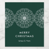 Moderne Weihnachtsminimalistin Weinetikett (Einzelnes Label)