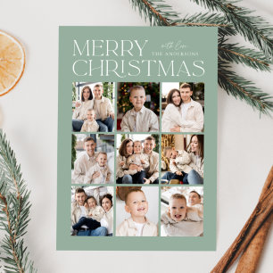 Moderne Weihnachtsminze 9 FotoCollage Feiertagskarte
